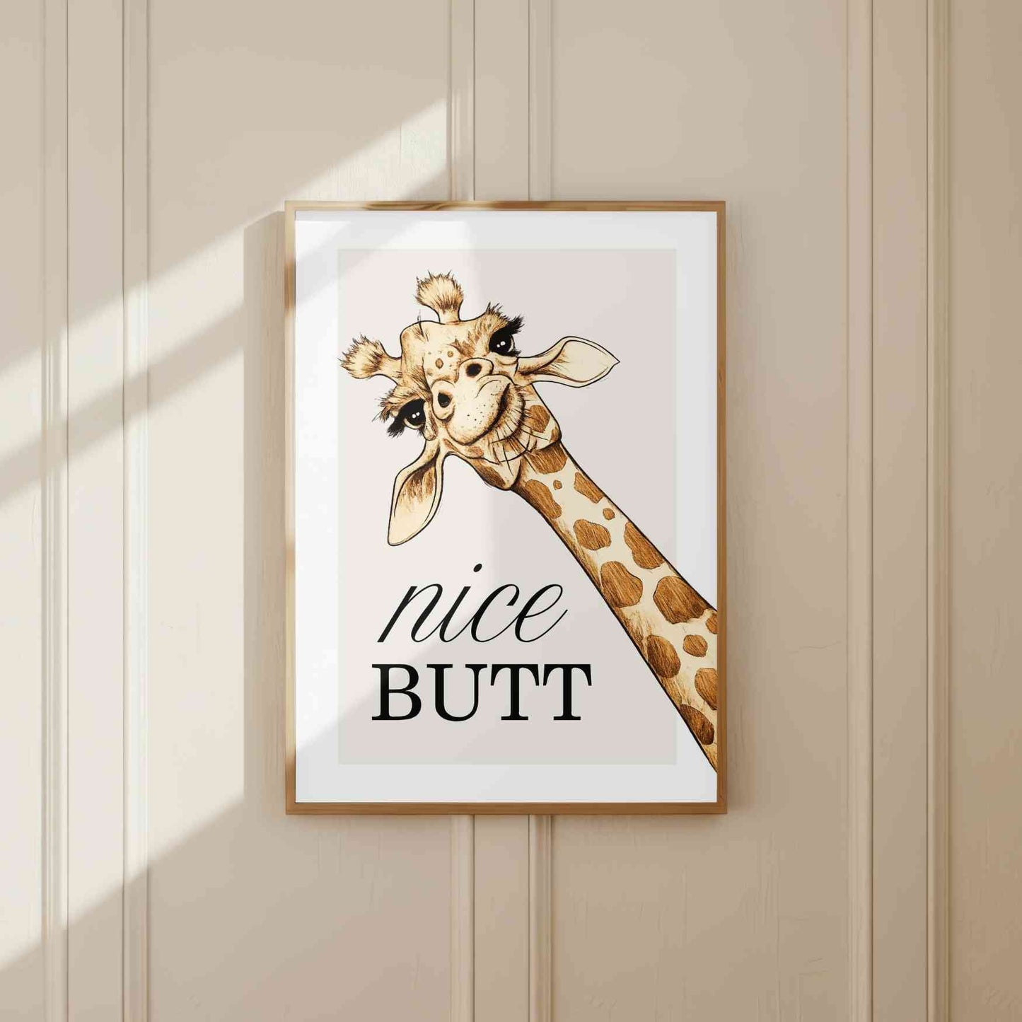 Giraffe Bathroom Print - Nice Butt