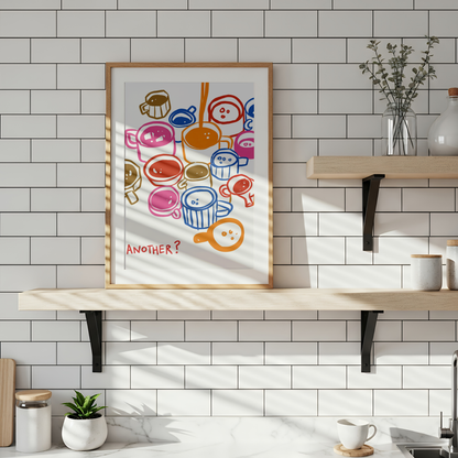 Colourful Coffee Cups Print