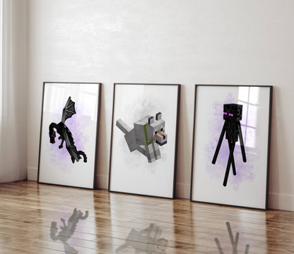 Set of 3 Minecraft Prints