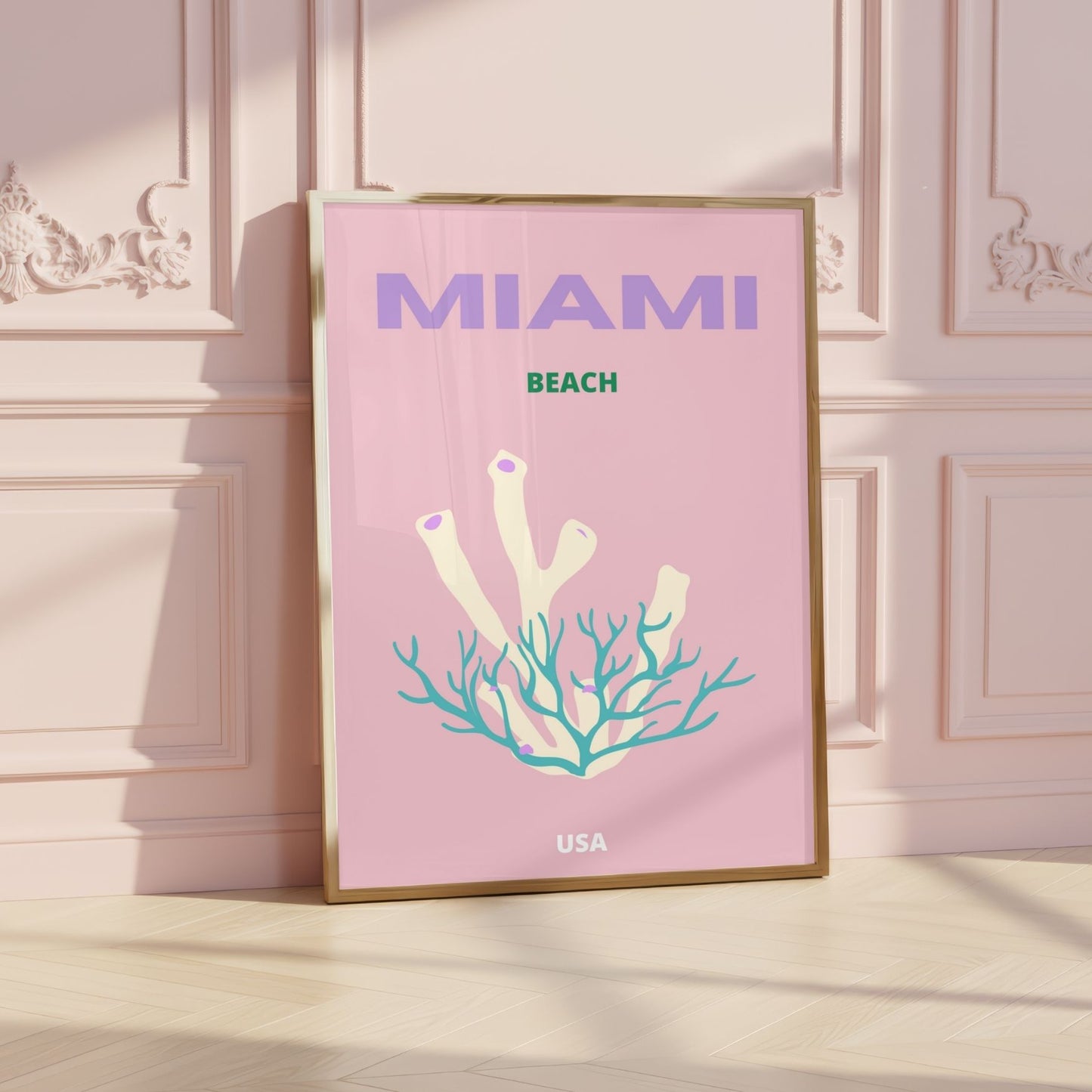Miami Preppy Travel Poster
