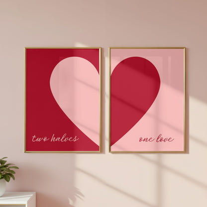 Two Halves One Love Preppy Poster