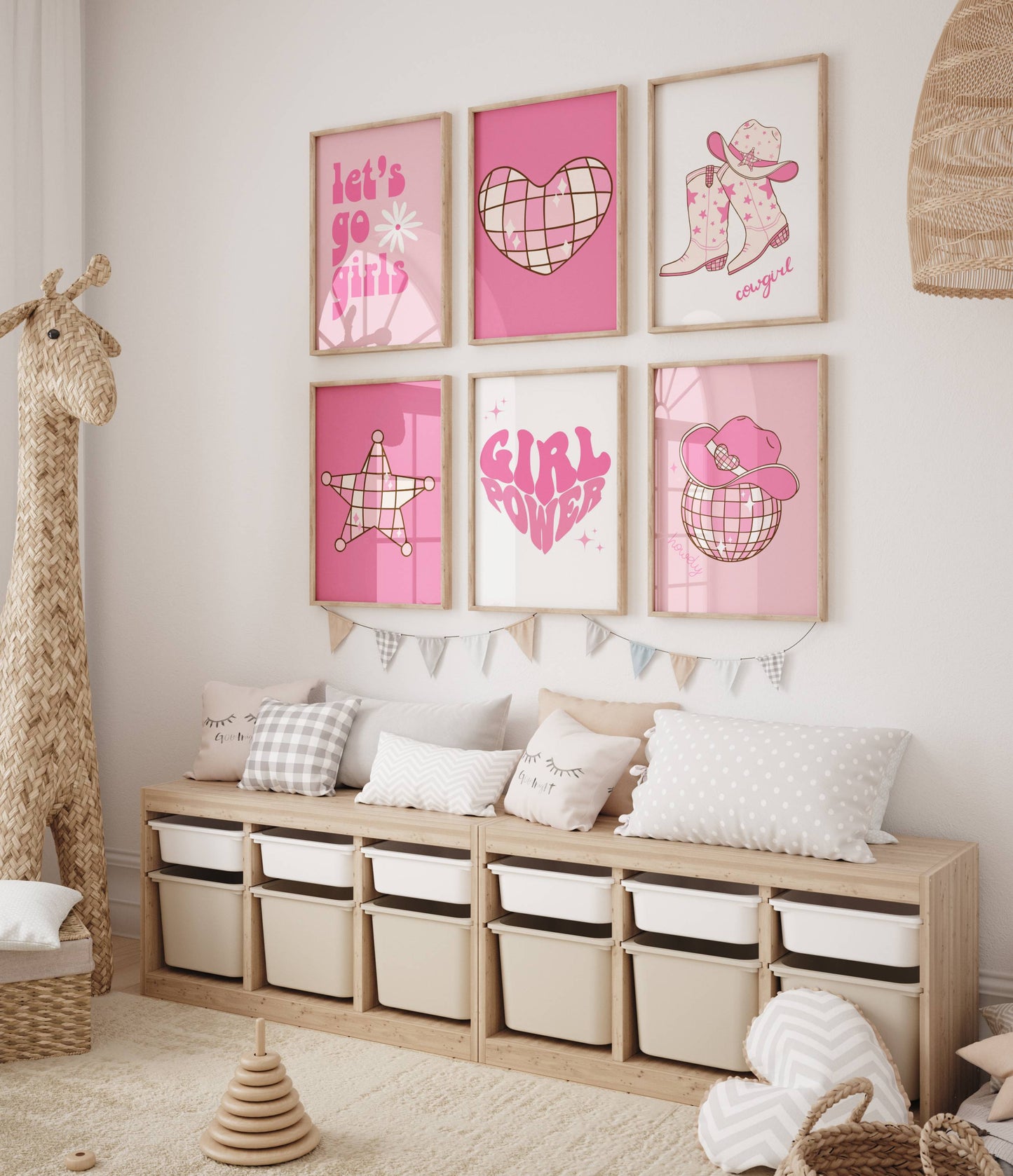 Set of 6 Preppy Wall Prints / Tween Girls Poster / Trendy Wall Decor / Unframed