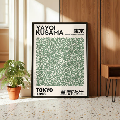 Yayoi Kusama Green Dots Spots Poster