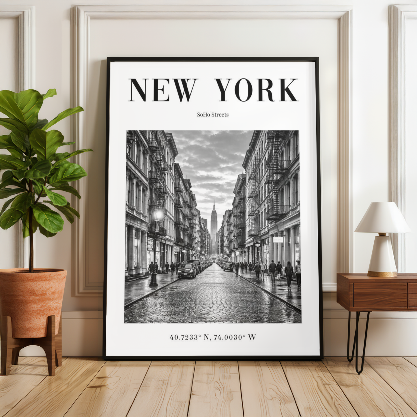 New York SoHo Streets Monochrome Poster