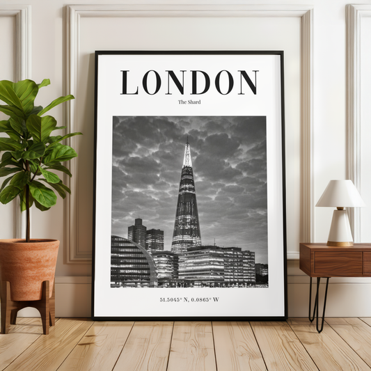 London The Shard Monochrome Poster