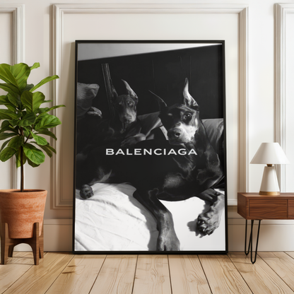 Luxury Balenciaga Doberman Dog Print