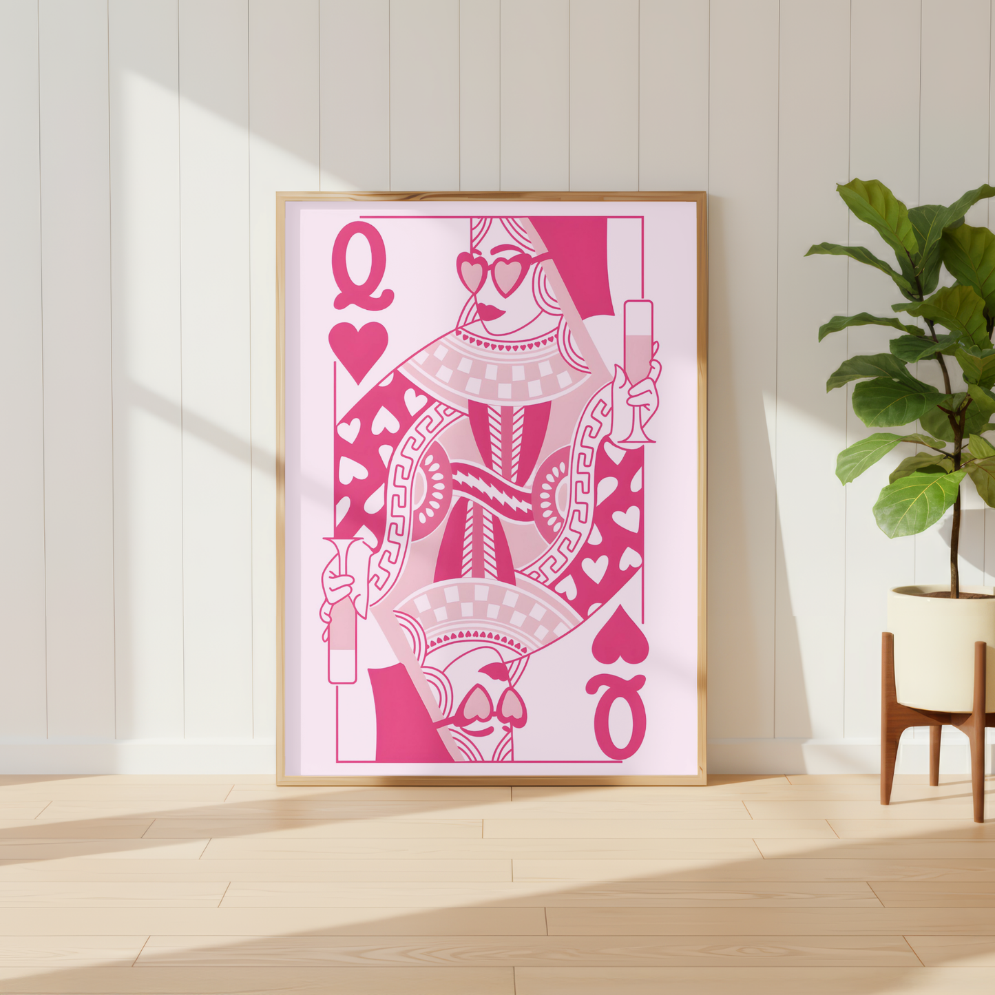 Queen of Hearts Pink Print