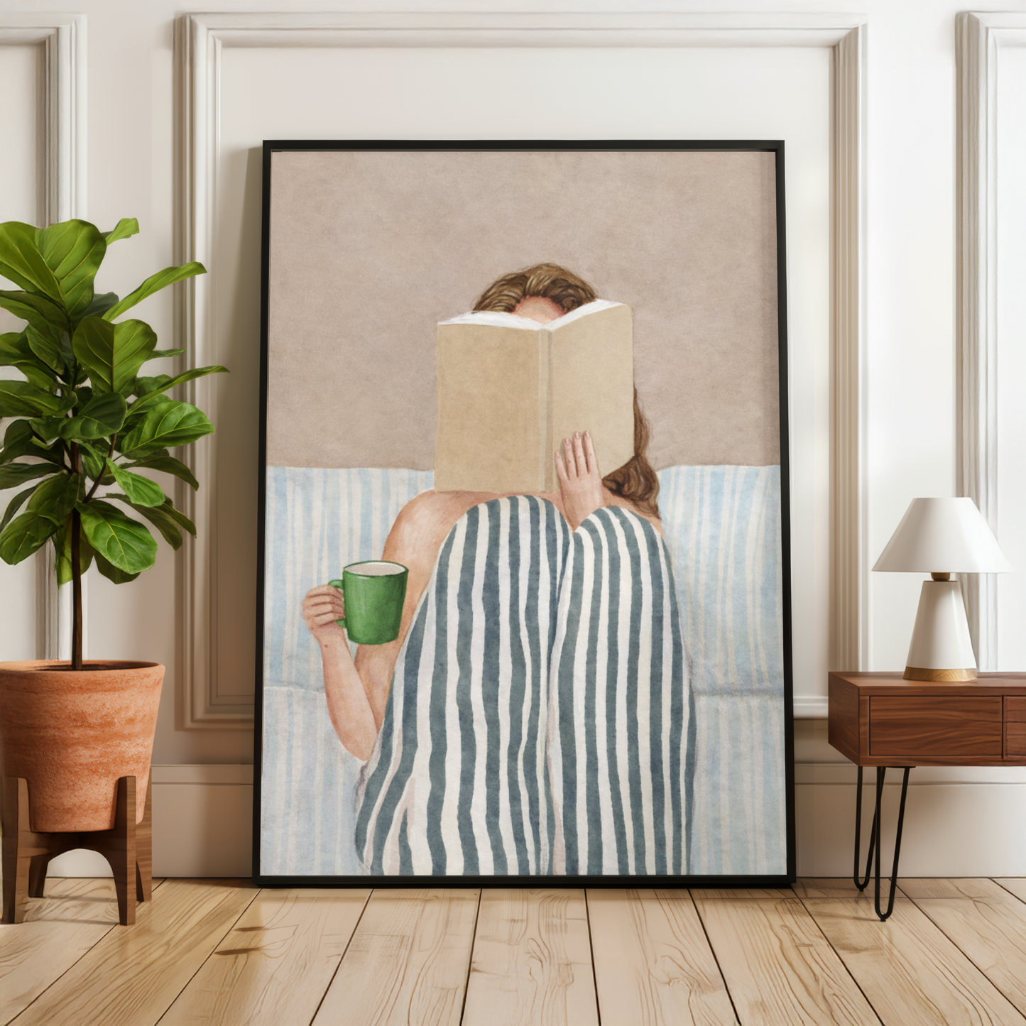 Cosy Reading Girl Wall Art Print