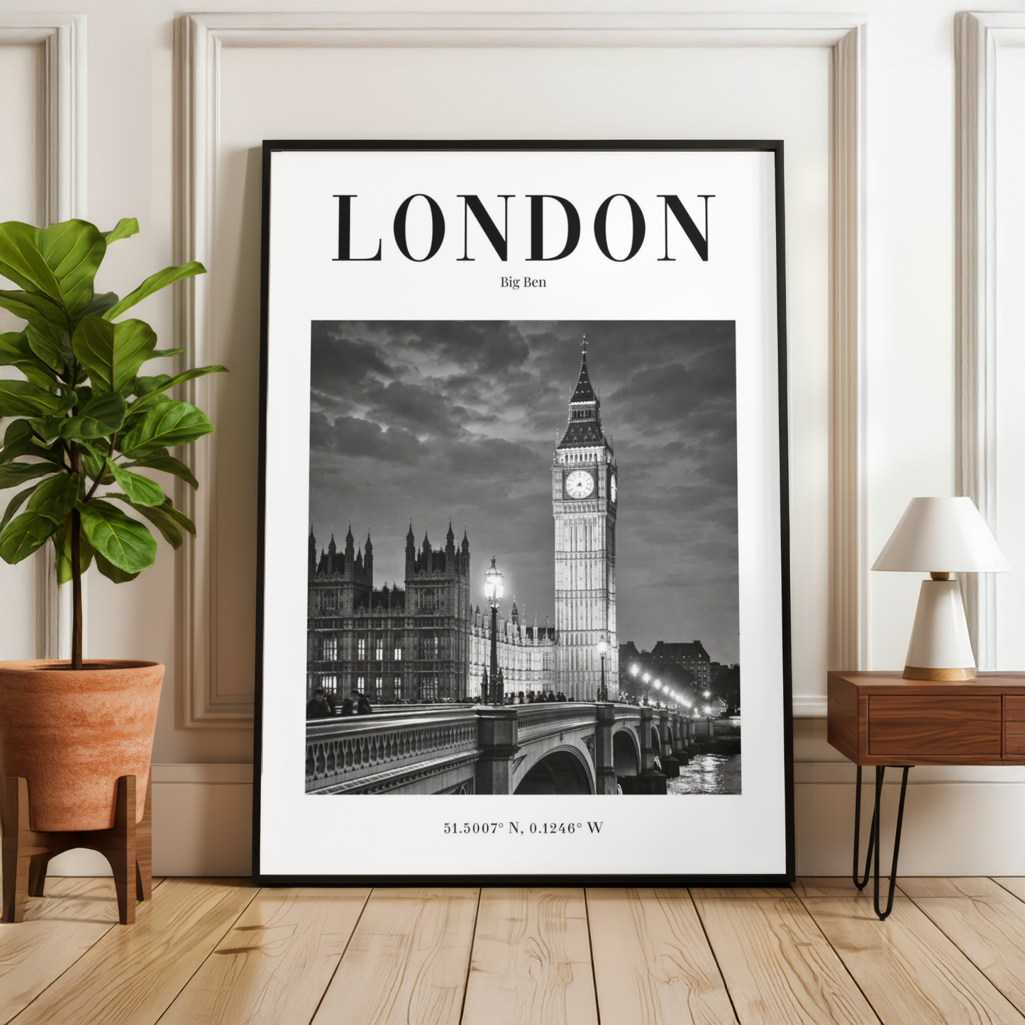 London Big Ben Monochrome Poster