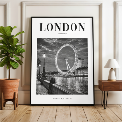 London Eye Monochrome Poster
