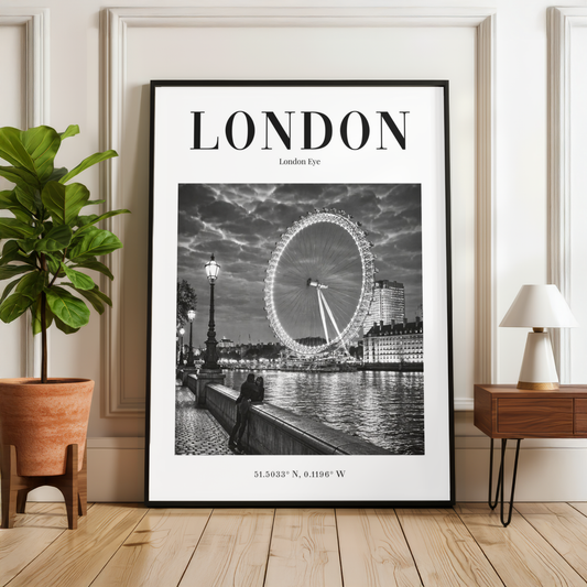 London Eye Monochrome Poster