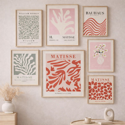 Set of 3 Pink Matisse Floral Prints