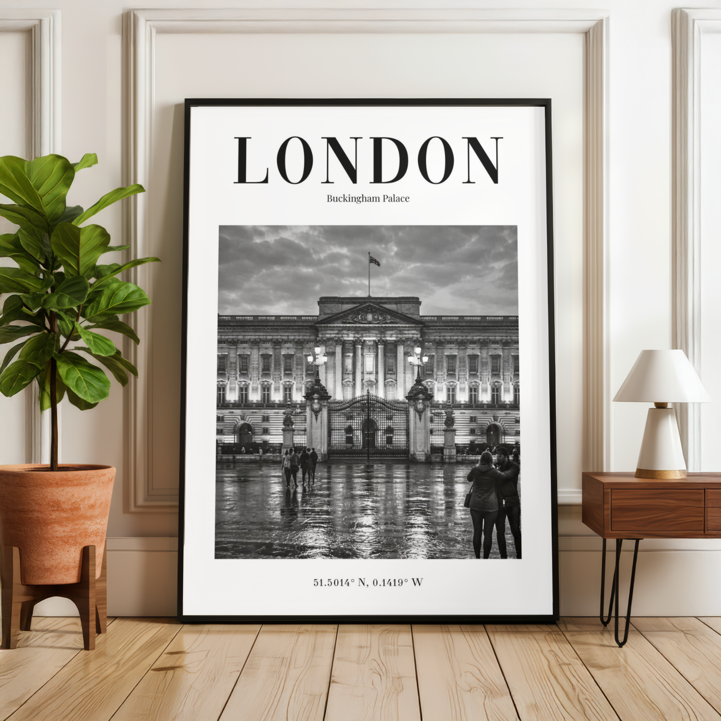 London Buckingham Palace Monochrome Poster