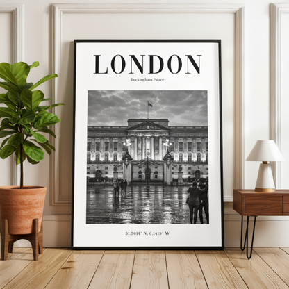 London Buckingham Palace Monochrome Poster