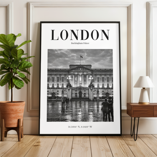 London Buckingham Palace Monochrome Poster