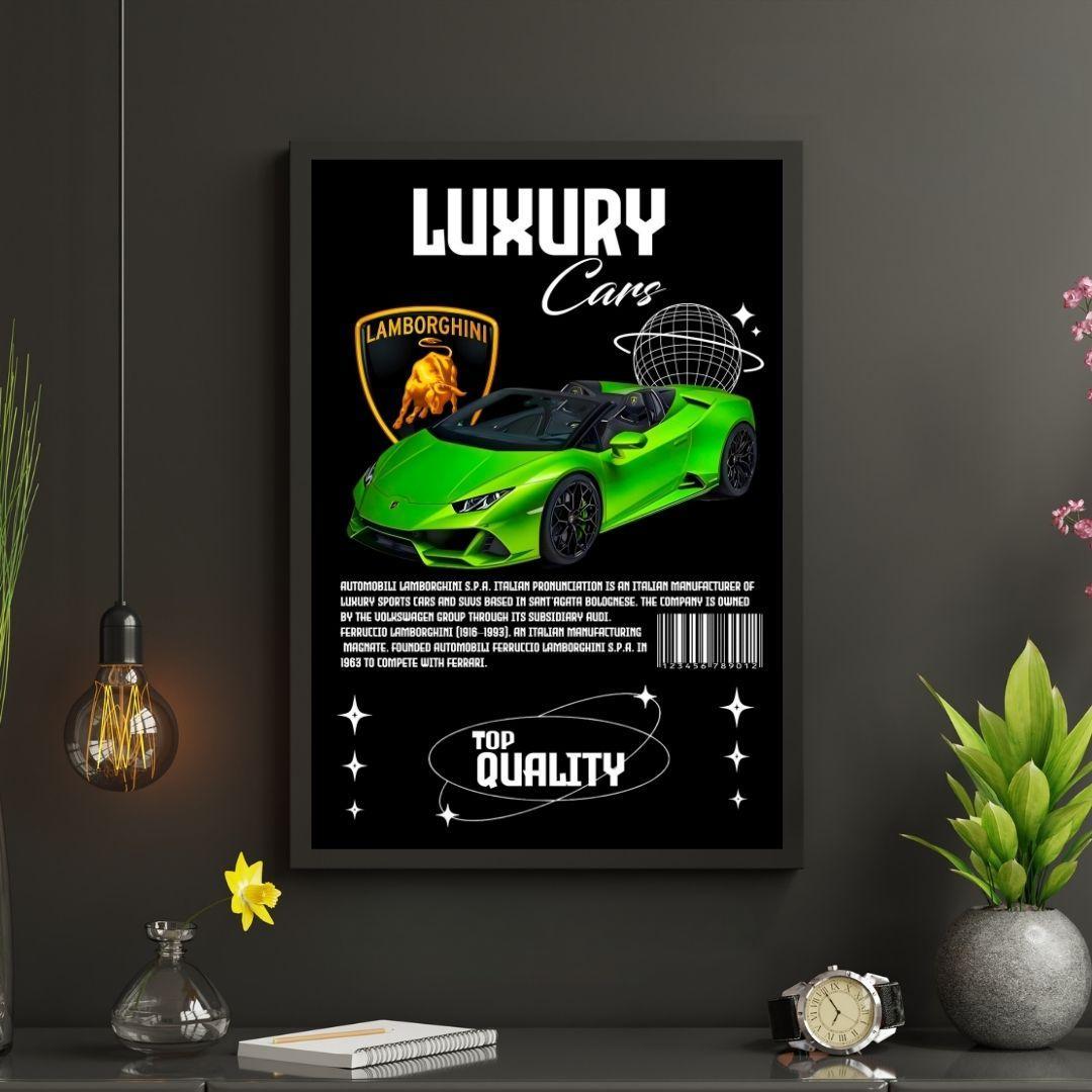 Green Lamborghini Sports Car Poster