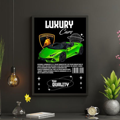 Green Lamborghini Sports Car Poster