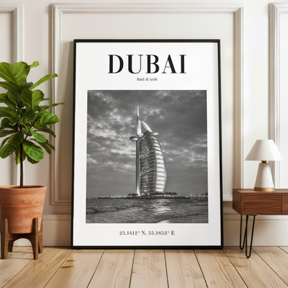 Dubai Burj Al Arab Monochrome Poster