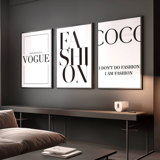 Set of 3 Luxury Fashion Designer Prints