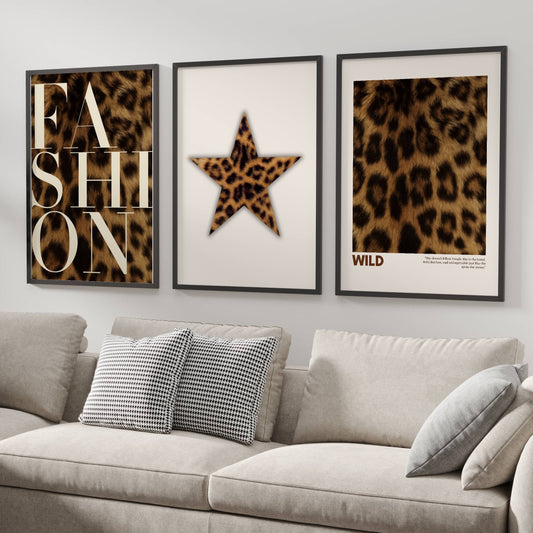 Leopard Print Fashion Wall Art Set of 3