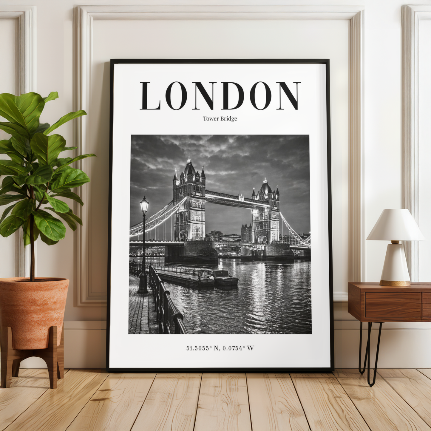 London Tower Bridge Monochrome Poster