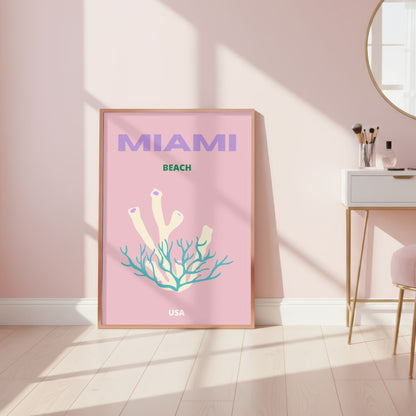 Miami Preppy Travel Poster