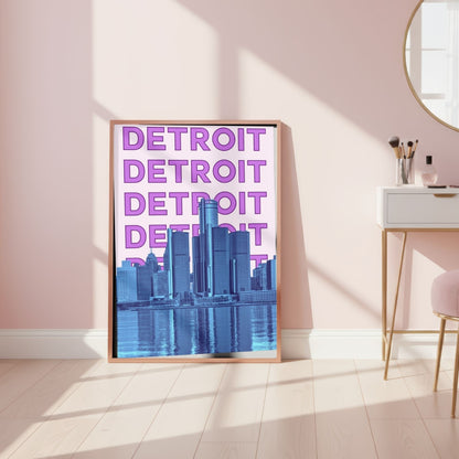 Detroit Preppy Travel Poster