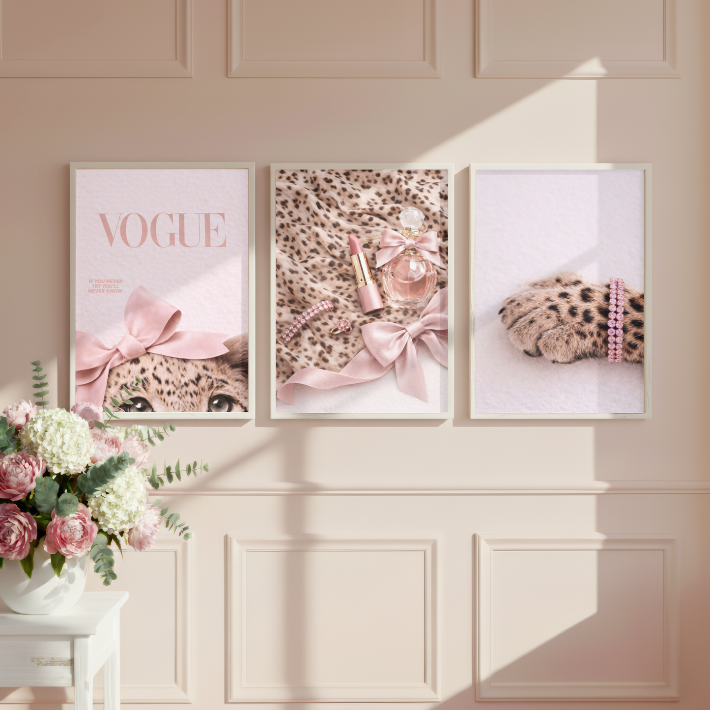 Set of 3 Pink Fashion Prints