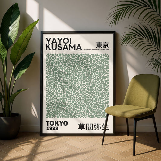 Yayoi Kusama Green Dots Spots Poster