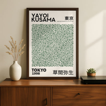 Yayoi Kusama Green Dots Spots Poster