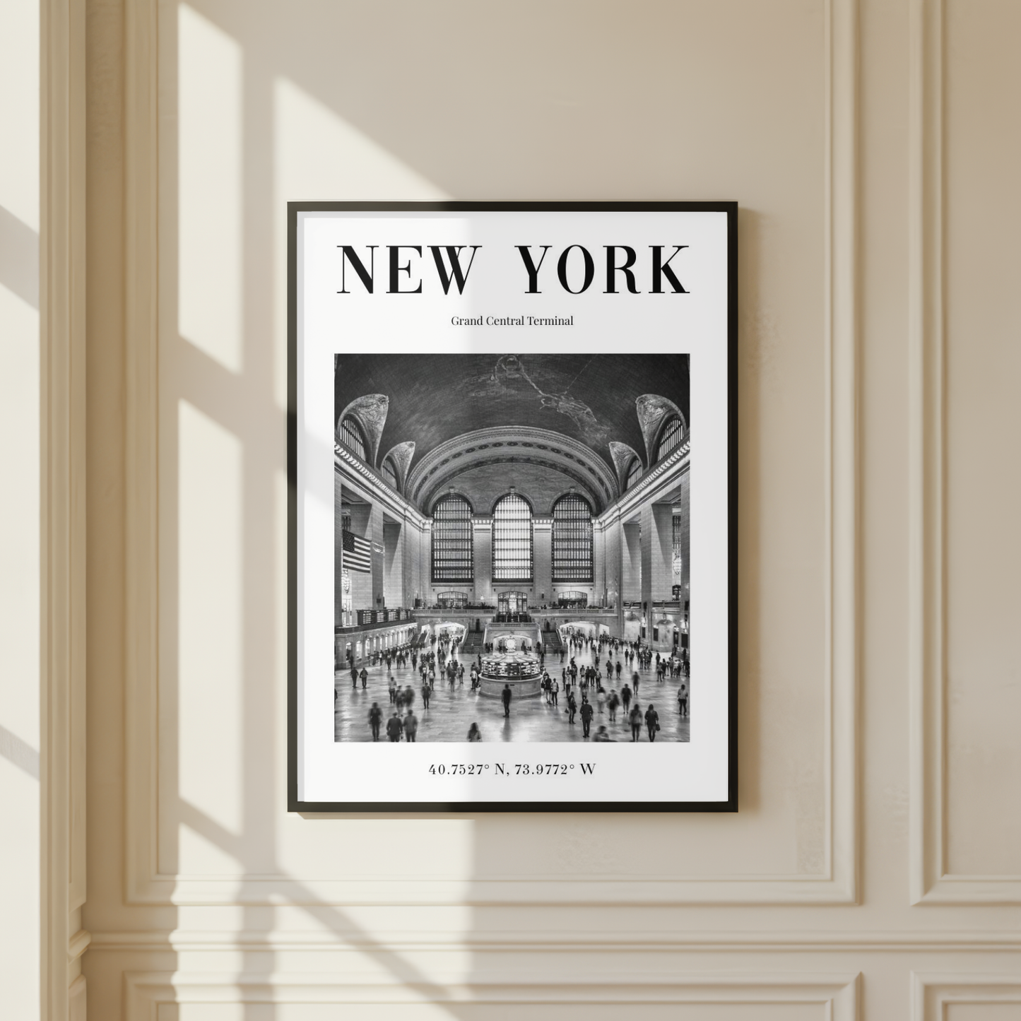 New York Grand Central Terminal Monochrome Poster