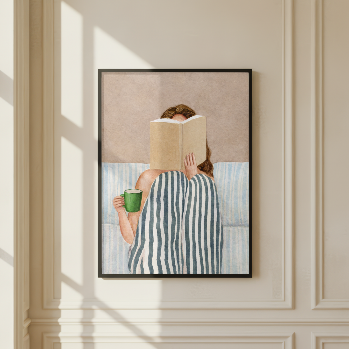 Cosy Reading Girl Wall Art Print