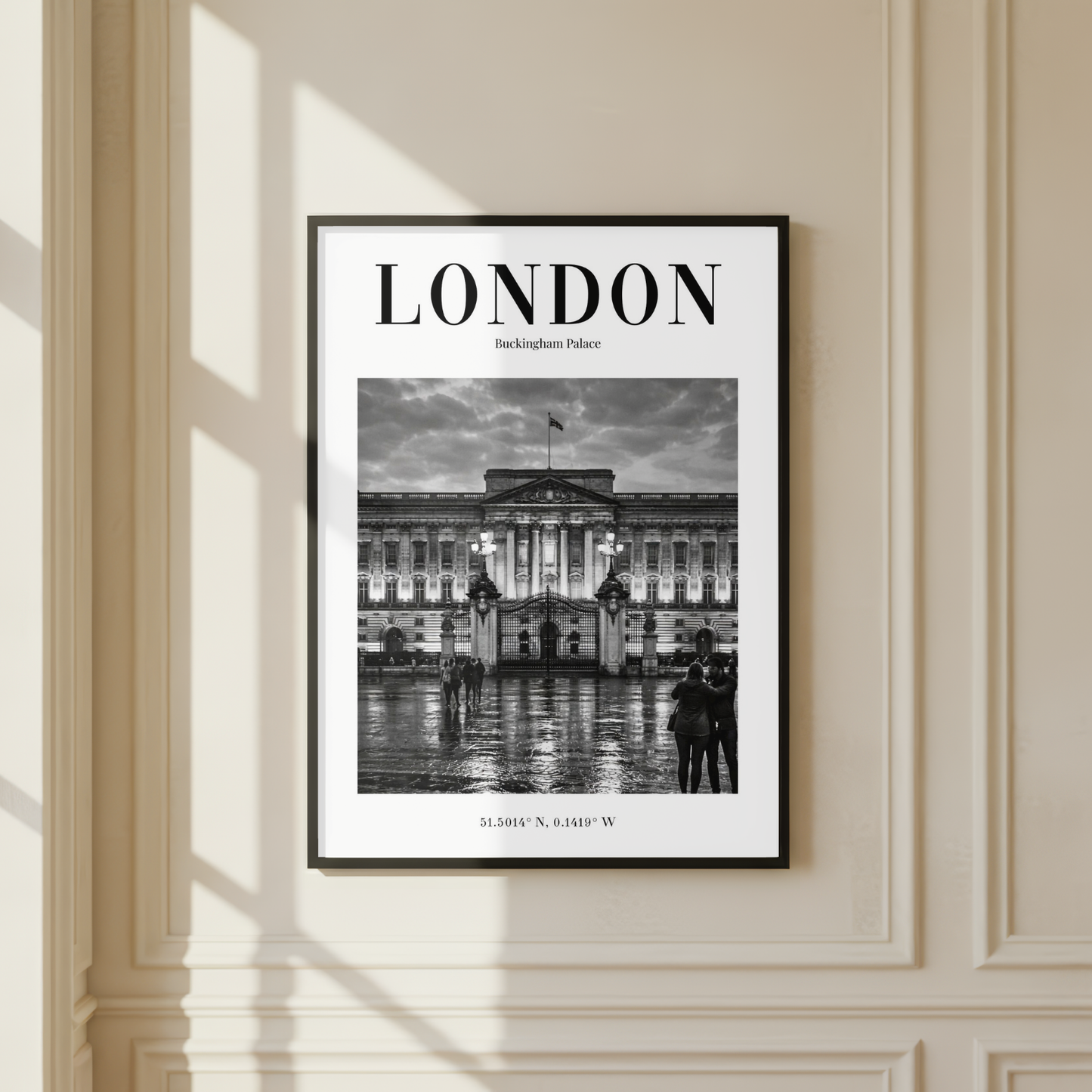 London Buckingham Palace Monochrome Poster