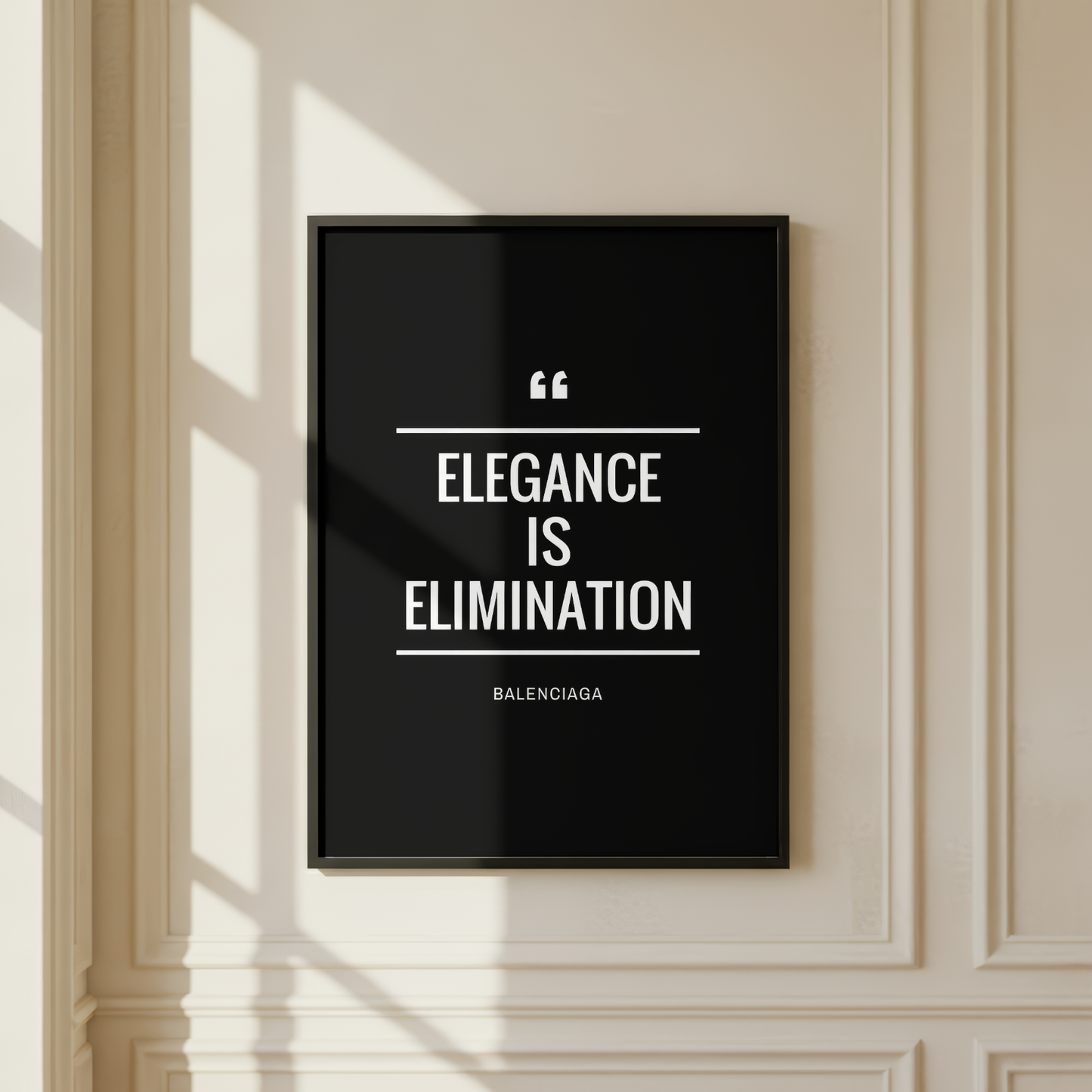 Balenciaga Quote Wall Art Black & White