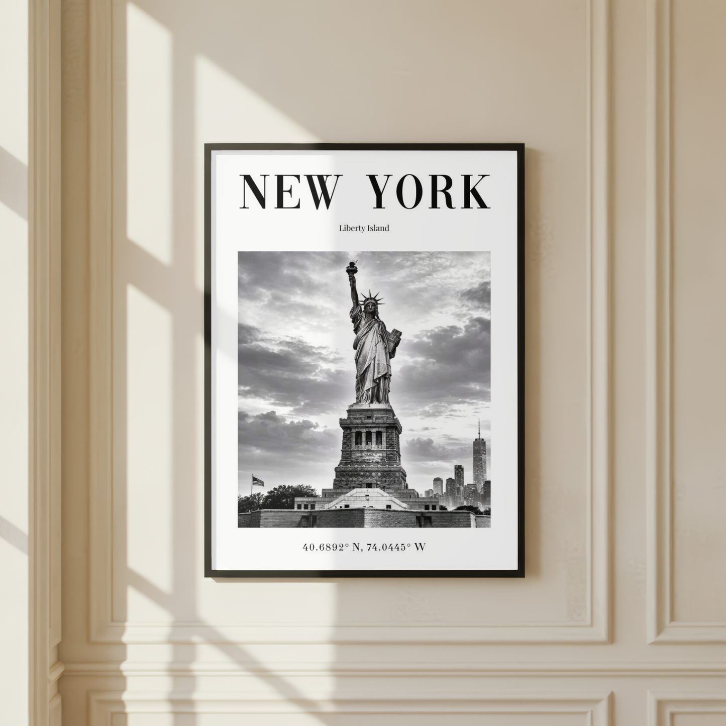 New York Statue of Liberty Monochrome Poster