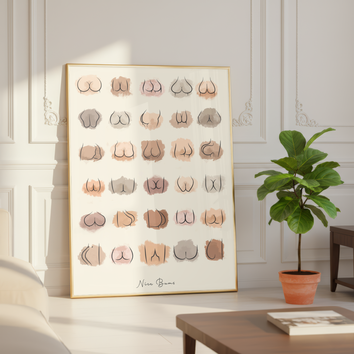 ''Nice Bum'' Bathroom Poster