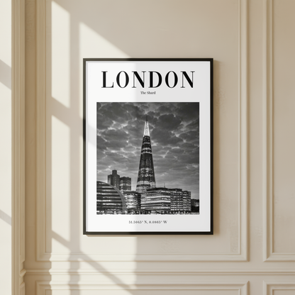 London The Shard Monochrome Poster