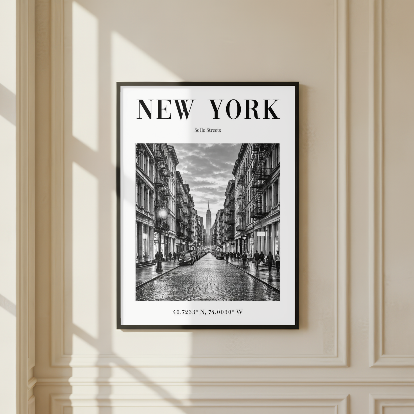 New York SoHo Streets Monochrome Poster