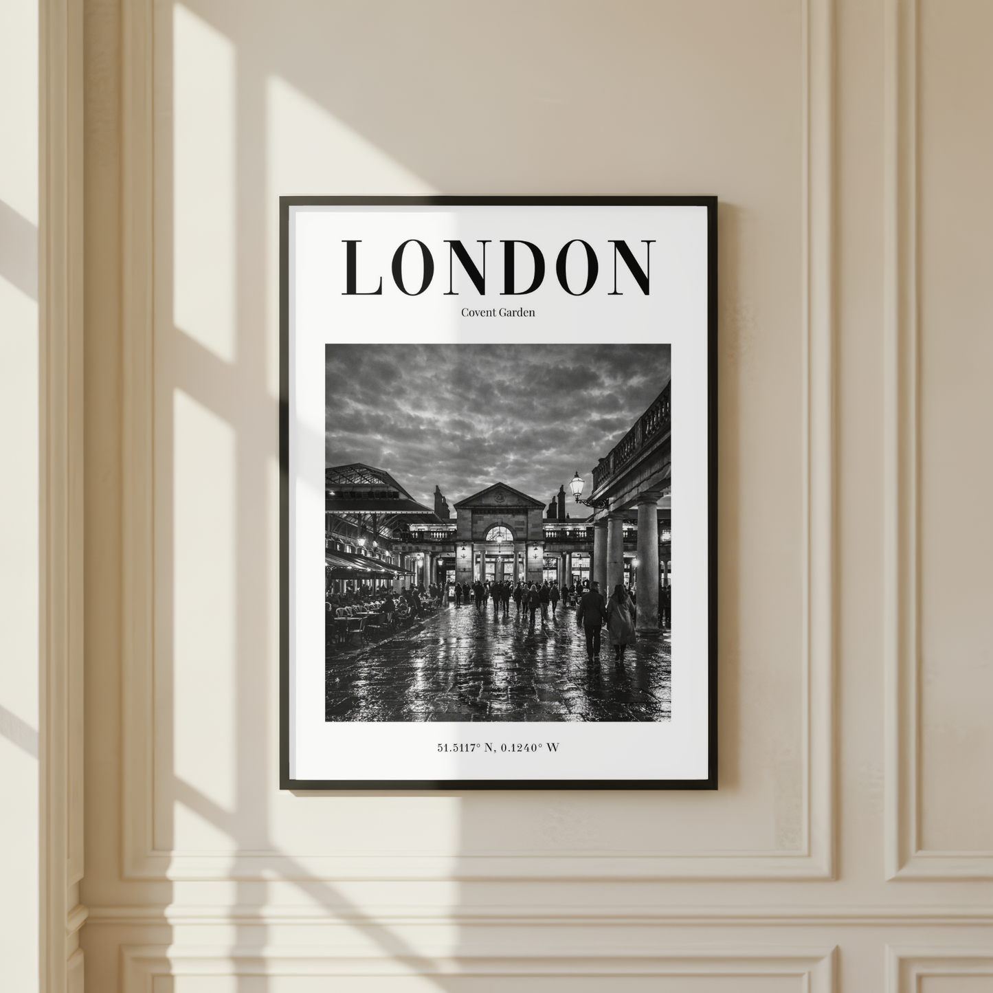 London Covent Garden Monochrome Poster