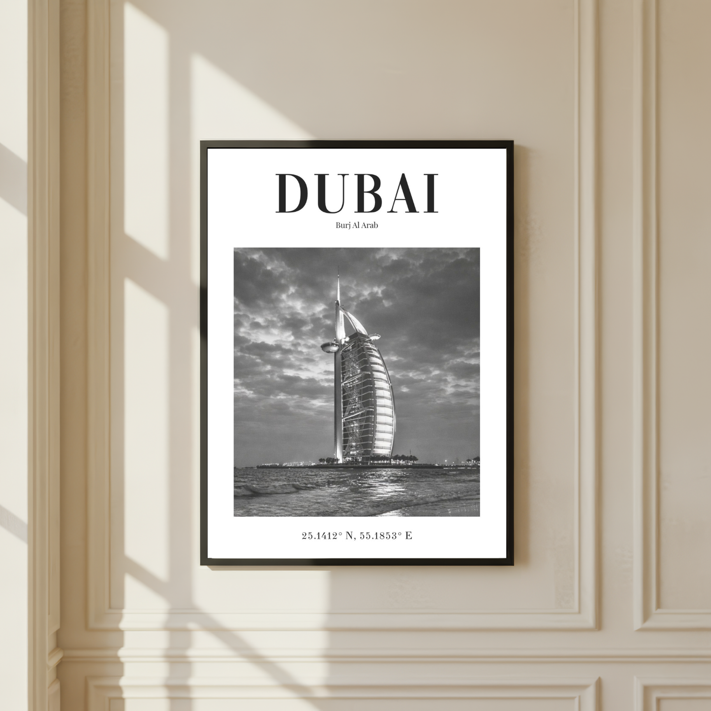 Dubai Burj Al Arab Monochrome Poster