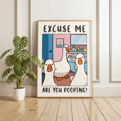 Funny Ducks Bathroom Print