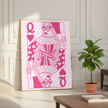 Queen of Hearts Pink Print