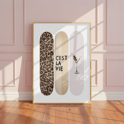 Leopard Cheetah Skateboard Print