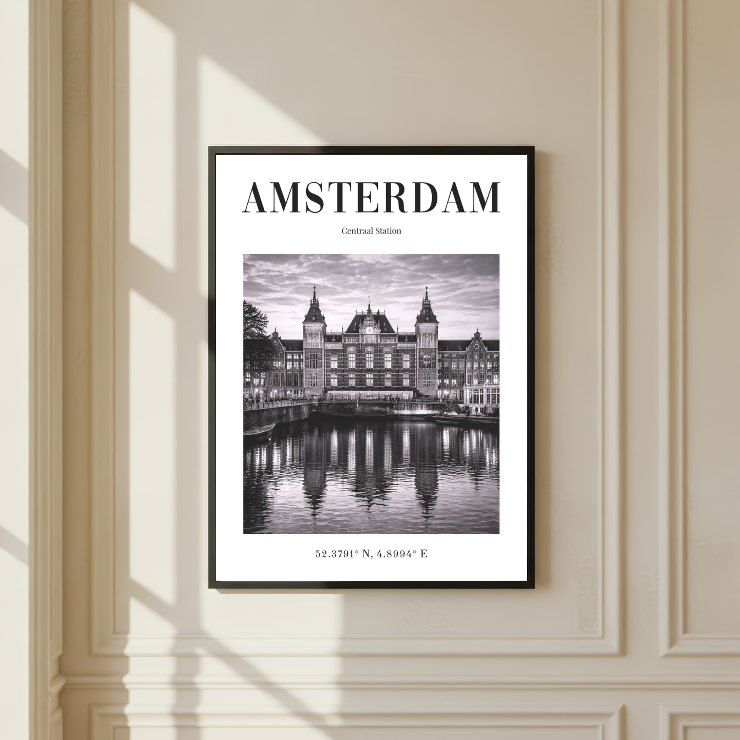 Amsterdam Centraal Station Monochrome Poster