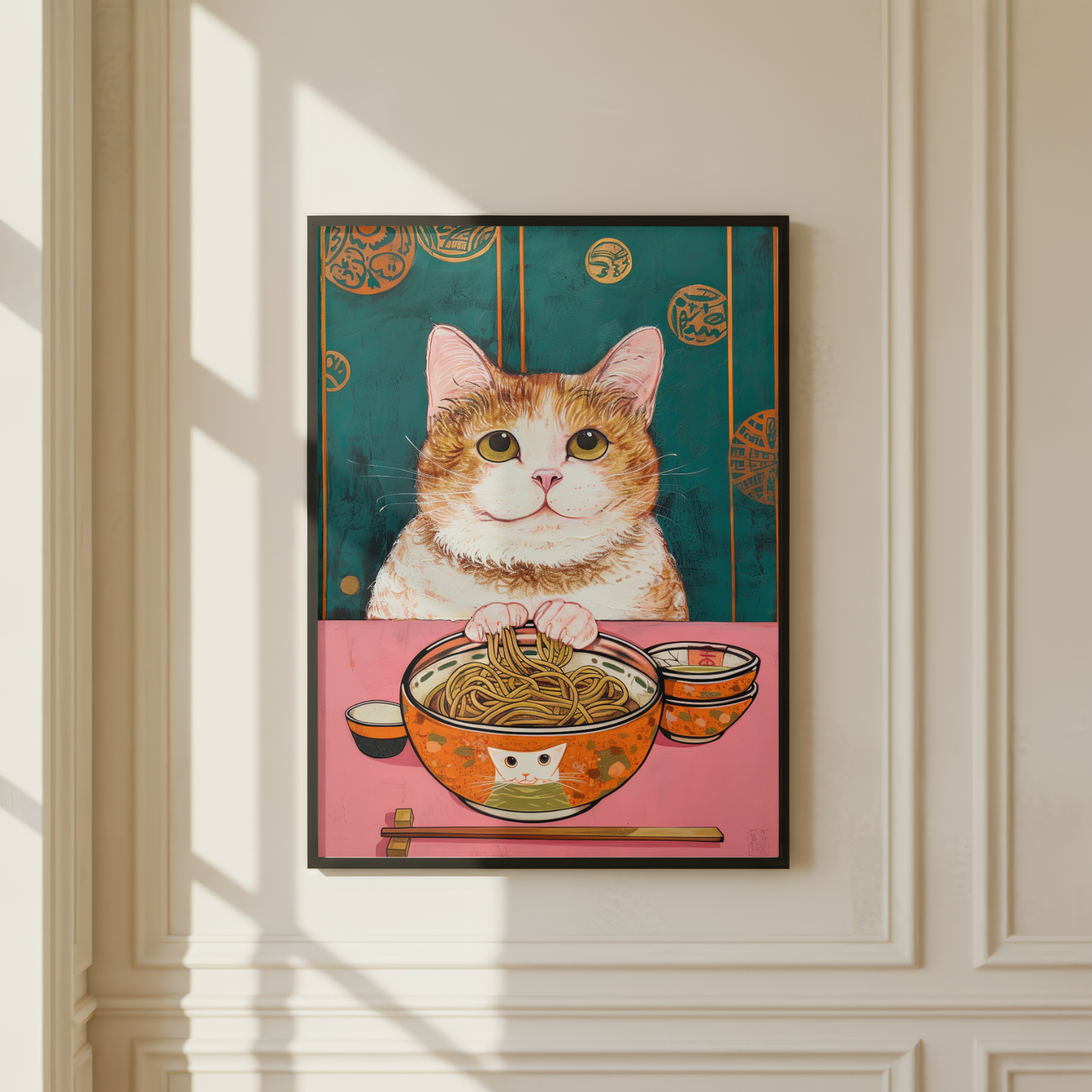 Cute Cat Noodle Print