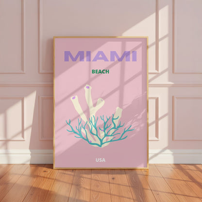 Miami Preppy Travel Poster