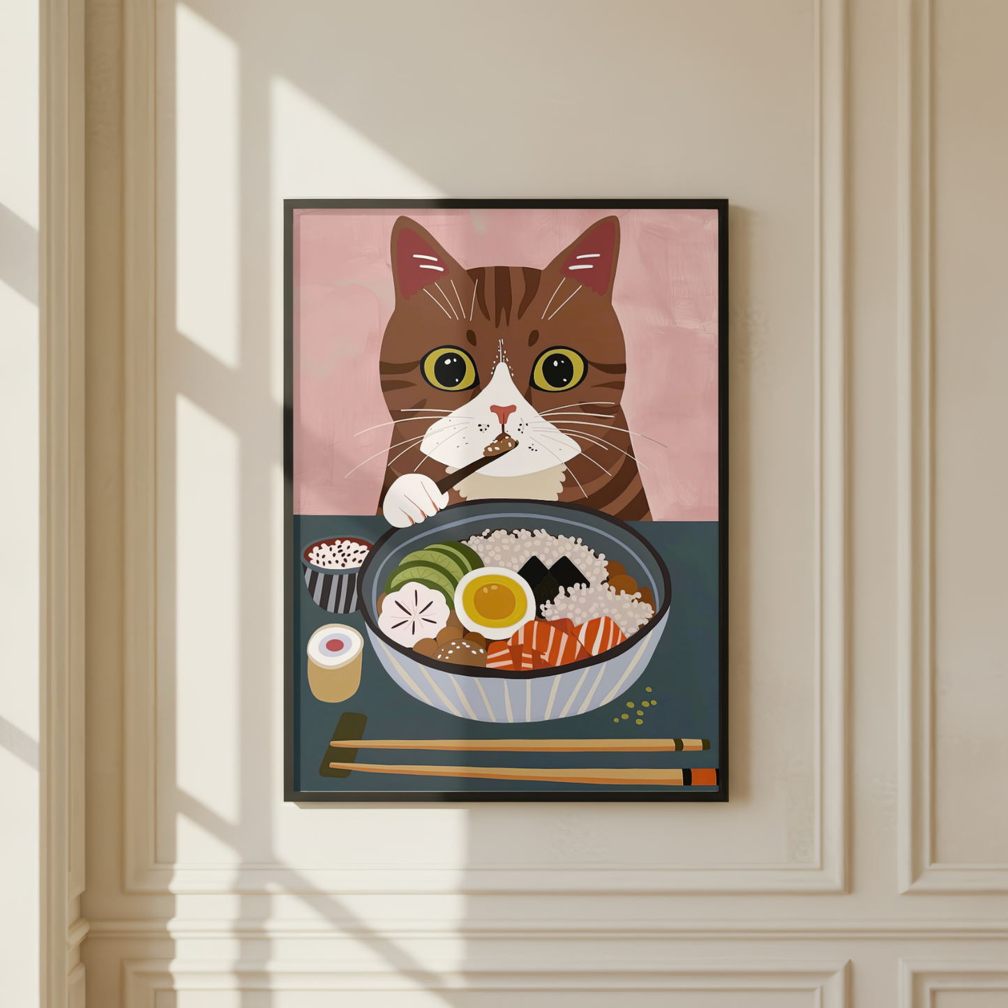 Cute Cat Ramen Print