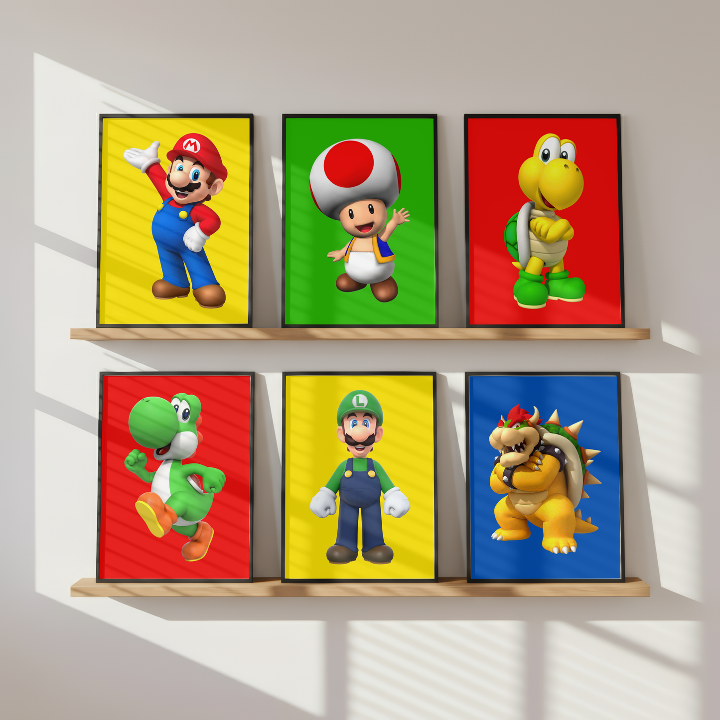 Super Mario Wall Art Prints | Boys Bedroom Poster Set