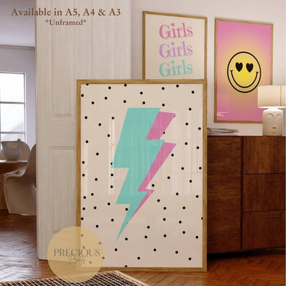 Set of 6 Preppy Wall Prints / Tween Girls Poster / Trendy Wall Decor / Unframed