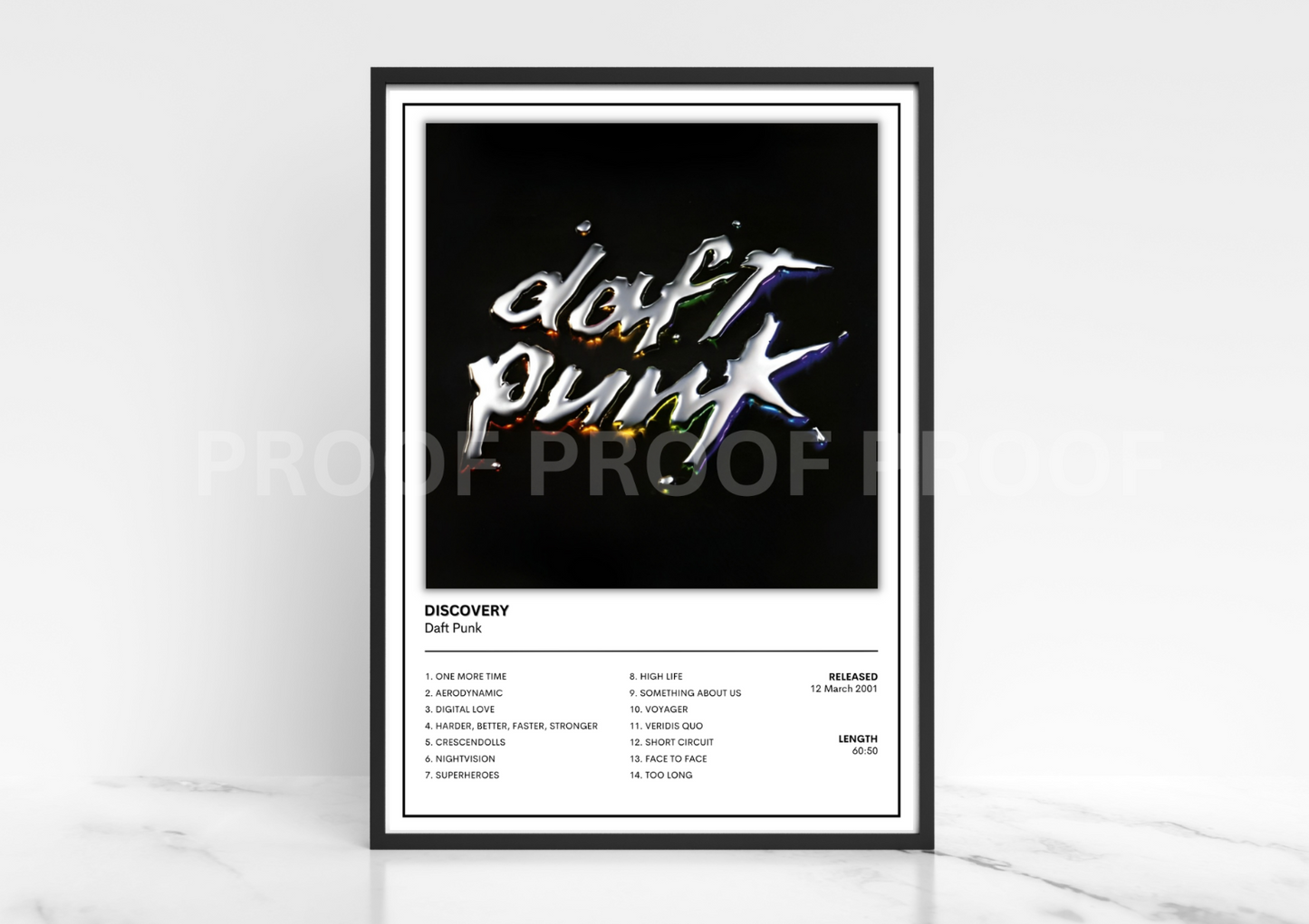 Daft Punk Discovery Album Single Cover Poster / Music Christmas Gift
